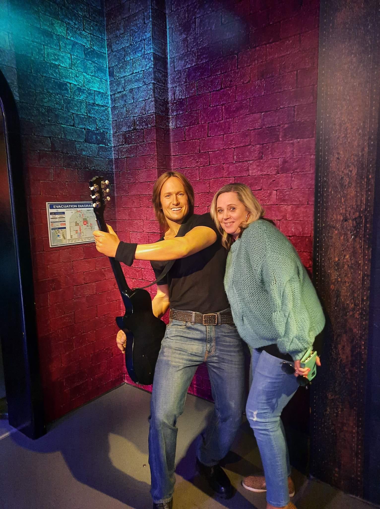 Me posing with a wax figure of Keith Urban
