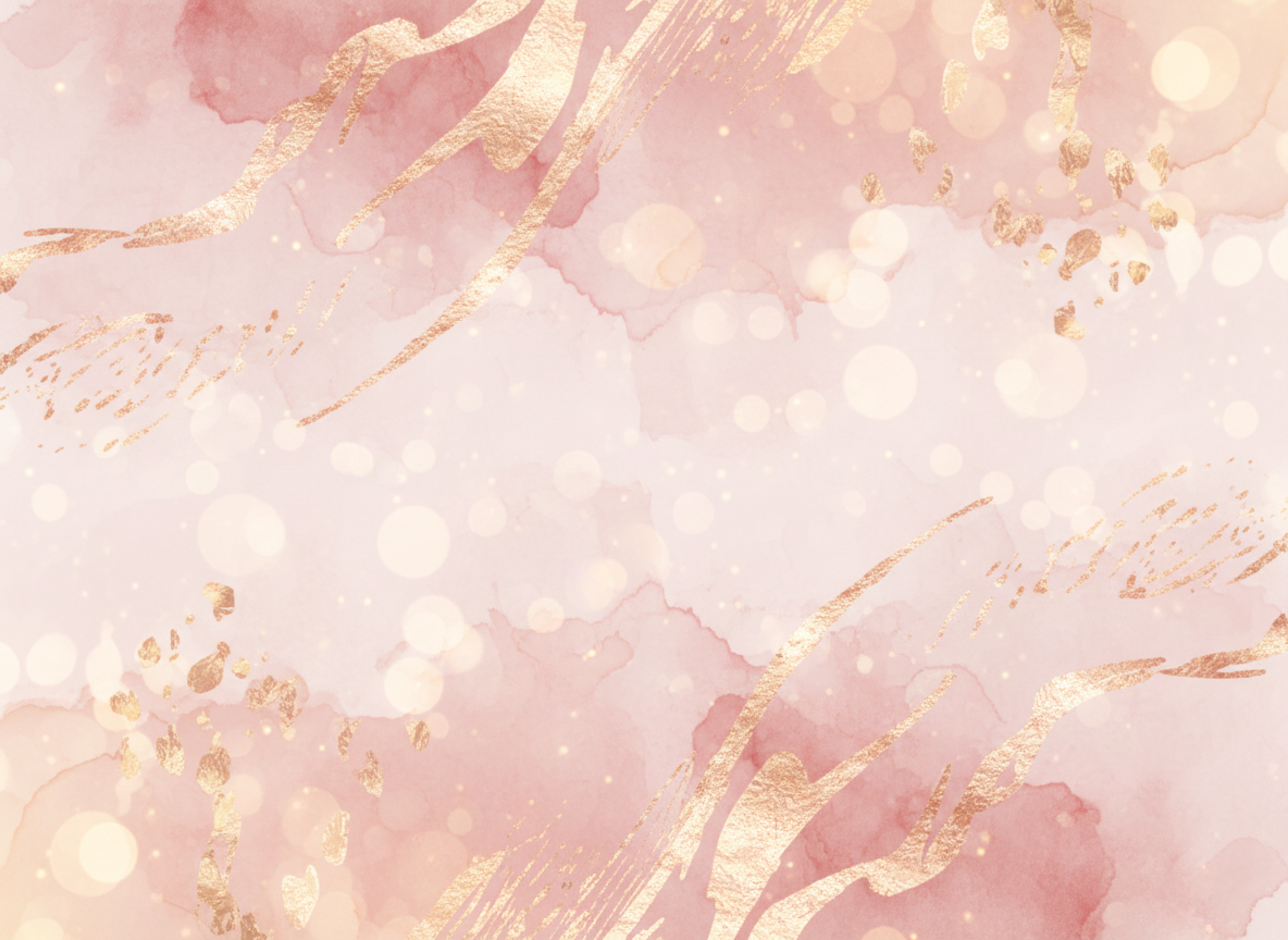 A luxurious pink and rose gold abstract background with soft watercolour washes of blush pink, dusty rose, and shimmering rose gold tones. Delicate light catching metallic rose gold elements, soft bokeh, ethereal and feminine with a warm golden glow. Wide landscape orientation suitable for a blog header image.